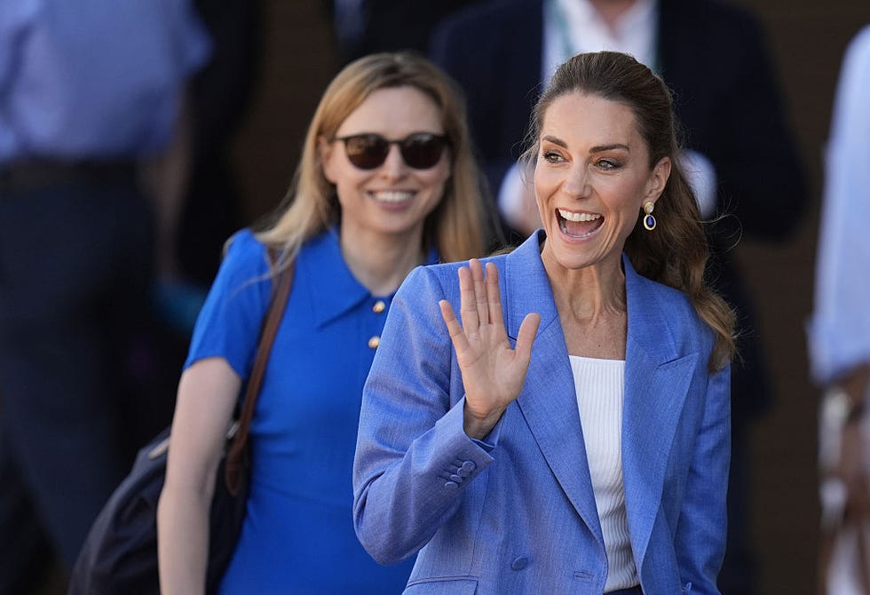 Princezna Kate v modrém obleku na Wimbledonu 2026