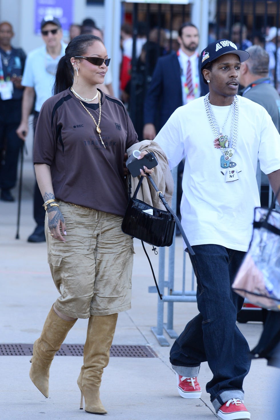 Rihanna a A$AP Rocky opouštějí finále mistrovství světa ve fotbale v New Yorku